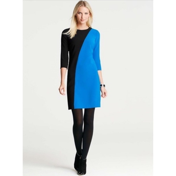 Ann Taylor Dresses & Skirts - 💕SALE💕Ann Taylor Black & Blue Colorblock Dress